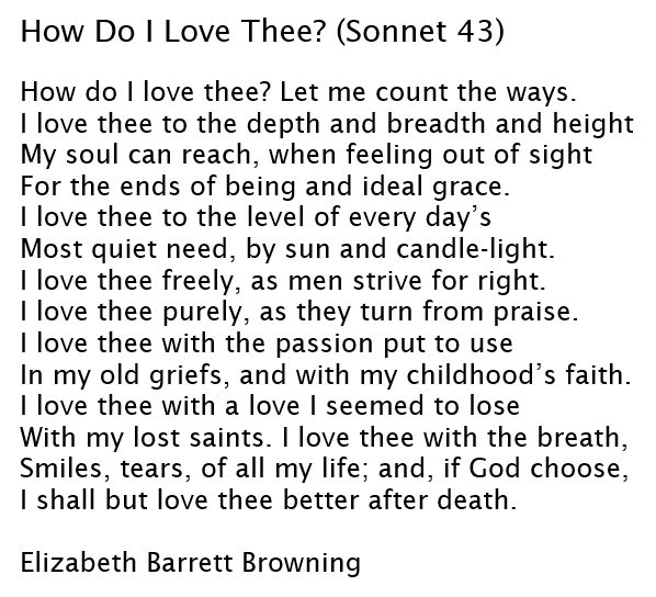 How Do I Love Thee How Do I Love Thee