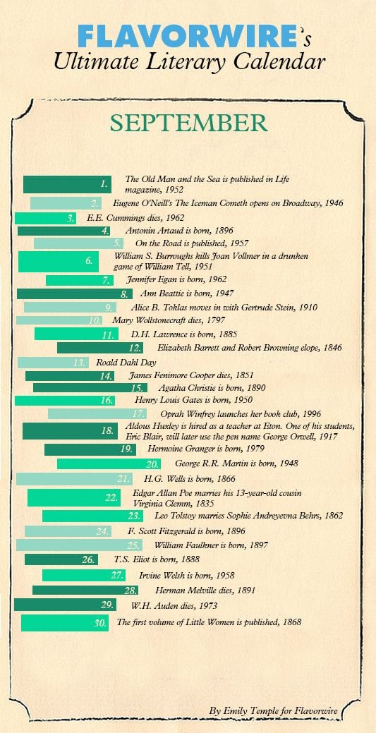 Literary Calendar for September Literary Calendar for September