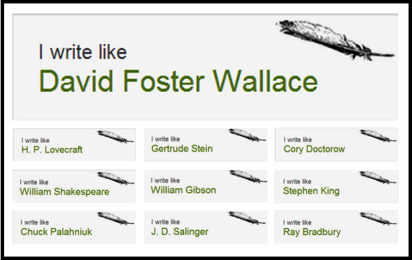 Which Famous Writer's Style Is Most Like Your Own? Which Famous Writer's Style Is Most Like Your Own?