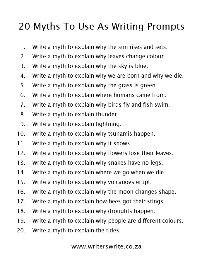 20 Myths To Use As Writing Prompts