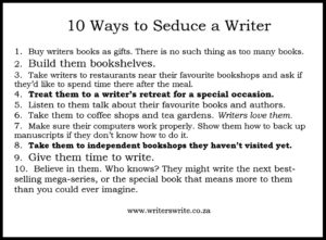 10 Ways To Seduce A Writer