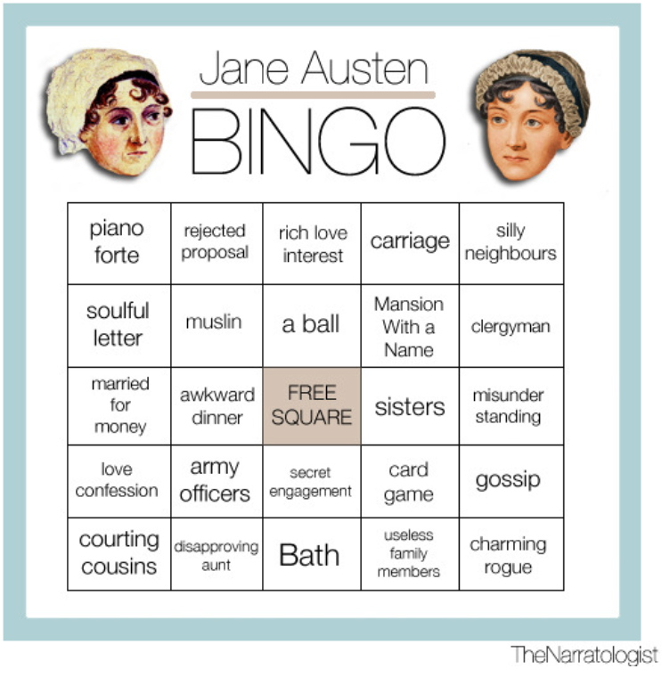 Jane Austen Bingo