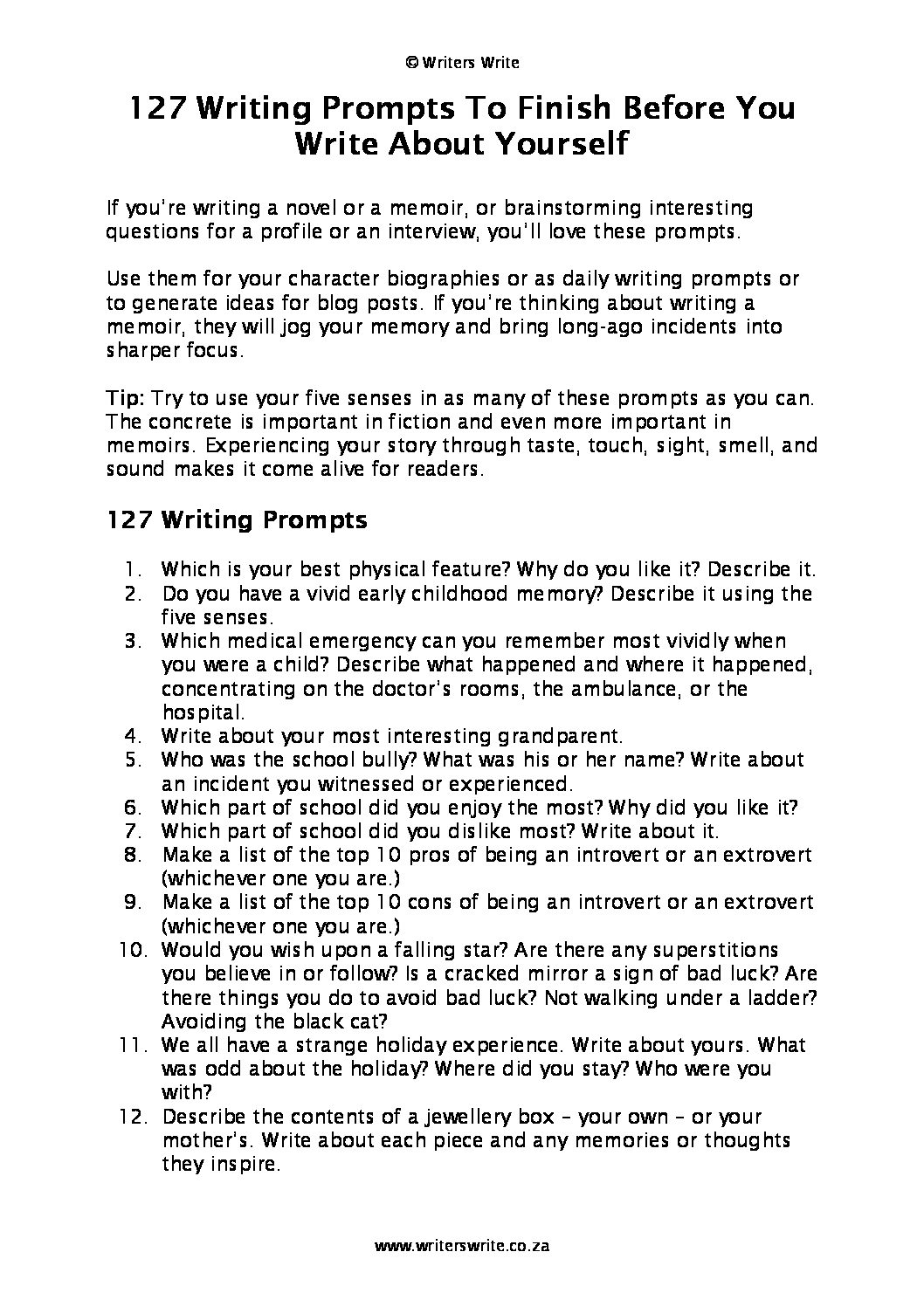 127 Writing Prompts To Finish Before You Write About Yourself - Writers  Write