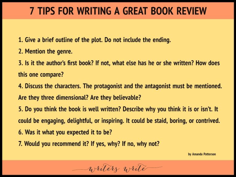 7 Tips For Writing A Great Book Review - Writers Write