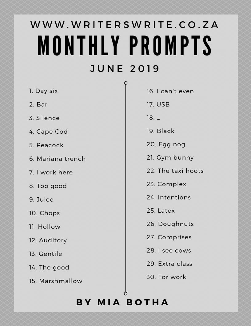 30 Writing Prompts For June 2019 30 Writing Prompts For June 2019