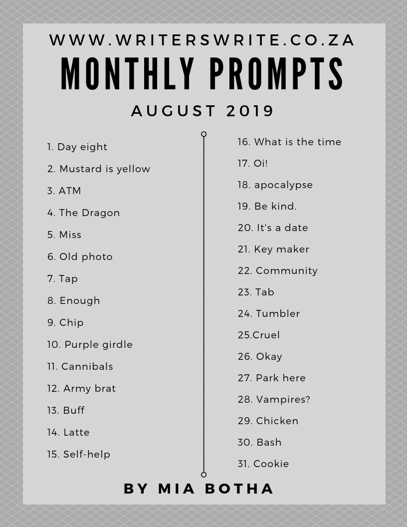 31 Writing Prompts For August 2019 31 Writing Prompts For August 2019