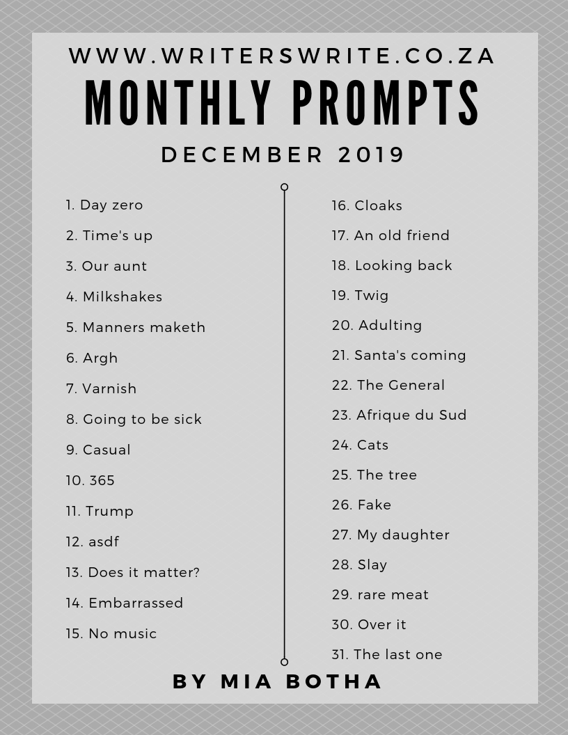 31 Writing Prompts For December 2019 31 Writing Prompts For December 2019