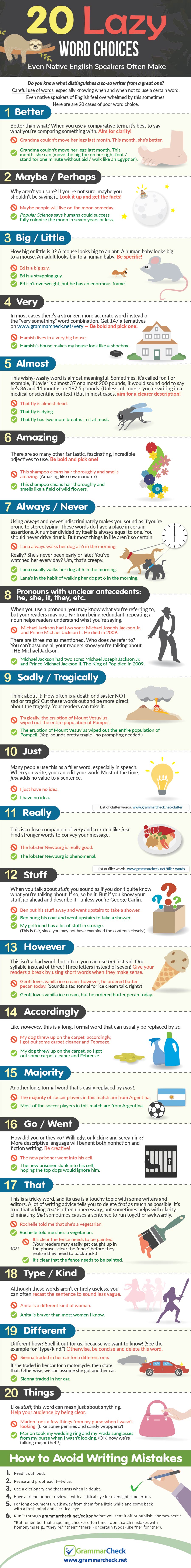 20 Lazy Word Choices 20 Lazy Word Choices Even Native English Speakers Make