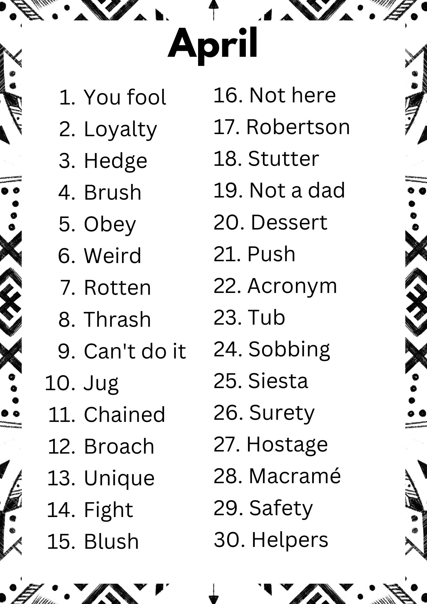 30 Writing Prompts For April 2026 30 Writing Prompts For April 2026