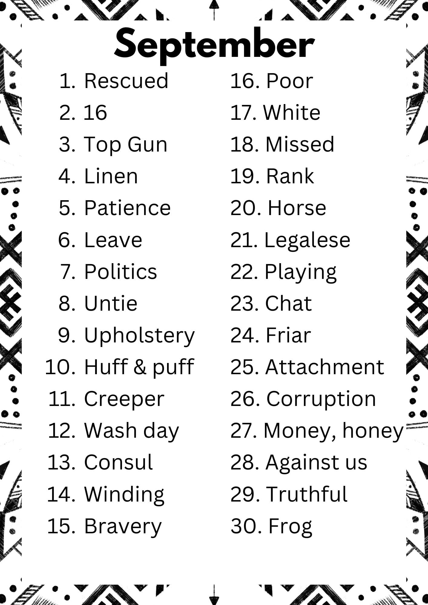 30 Writing Prompts For September 2026 30 Writing Prompts For September 2026